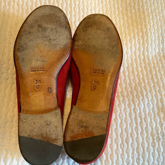 Vintage Red Suede Horsebit Loafers - Picture 2 of 6